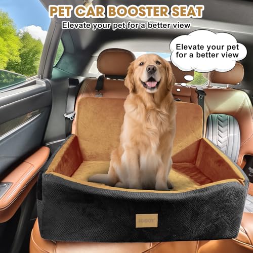 Dog Car Seat for Large Medium Sized Dogs Under 55 lbs (Brown / Medium/Large)