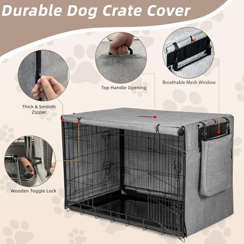 Dog Crate Cover 36 in (Gray / 36.0"L x 23.0"W x 25.0"H)