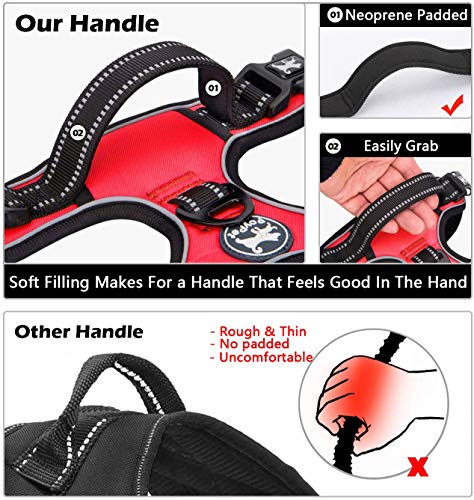 No Pull Dog Harness Large with Front Clip & Neck Release Buckle (XL / Red)