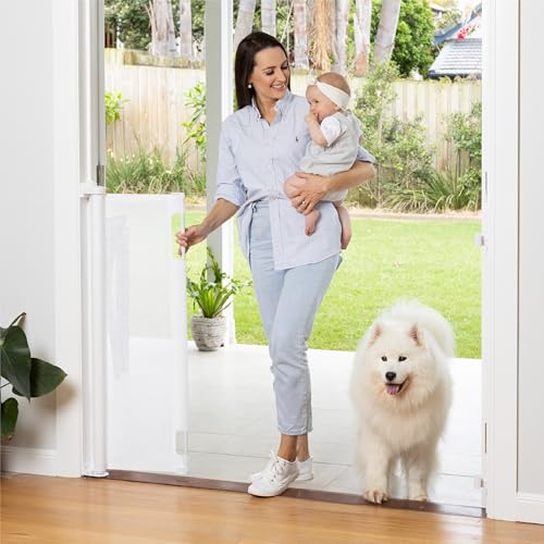 Retractable Baby Gate (White / 41" Tall x 71" Wide)