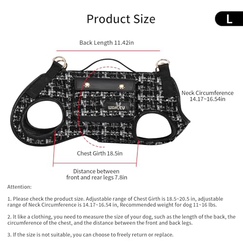 Dog Lift Harness Dog Carrier Sling for Small Dogs & Cats (Large(11-16 LBS) / 2.0 Black)