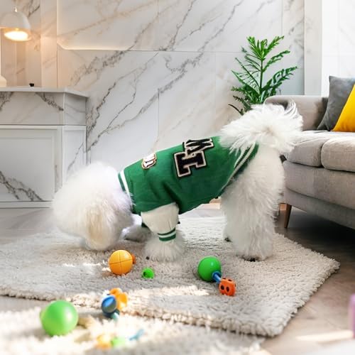 Dog Varsity Sweaters for Small Dogs (Green / Small(3-6lbs))