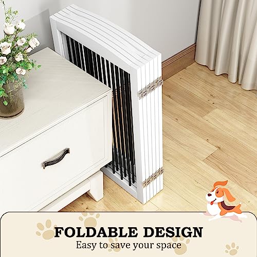 Freestanding Pet Gate with Door (6 Panel 32" / White & Black)