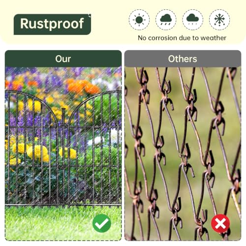 20 Panels No Dig Decorative Garden Fence (Black / 20 Panels, 40ft(L) x 24in(H))
