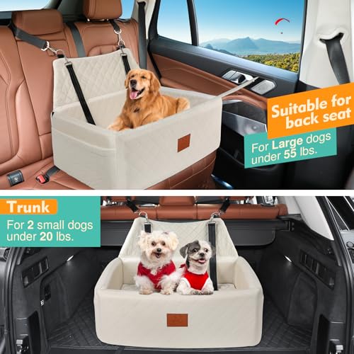 Dog Car Seat for Large Medium Sized Dogs (White)
