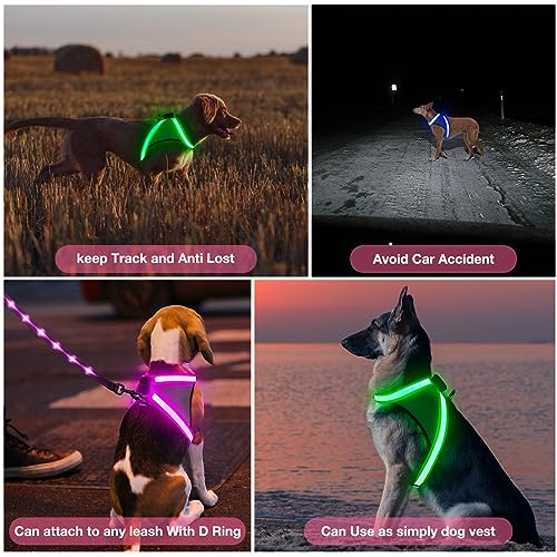 Light Up Dog Harness (Extra Large / Pink)