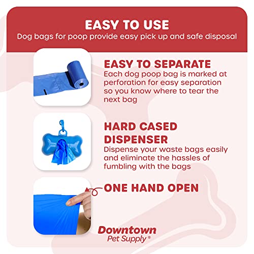 Poop Bags for Dogs with Dispenser (180 Count (Pack of 1) / Blue)
