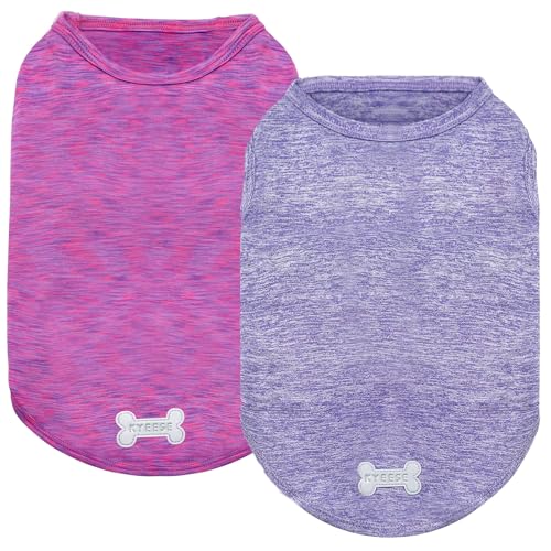 2Pack Dog Shirt for Small Dogs Sun Protection Tank Top for Summer (Small (4-7lbs) / 2# 2Pack (Purple+Pink))