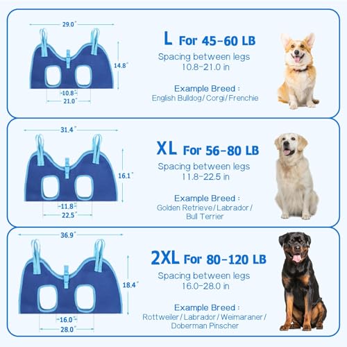 Dog Grooming Hammock (S( Legs Spacing：5.2“-12.2" / Max W：14-30LBS ) / Blue)