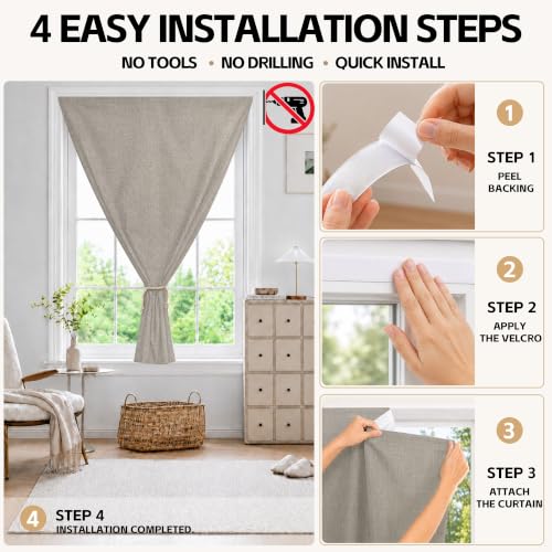 Portable Blackout Curtains (Light Coffee / 52"W x 72"H)