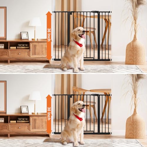 36" Extra Tall Baby Gate for Stairs (Black / 29-42.5"Wide, 36"Tall)