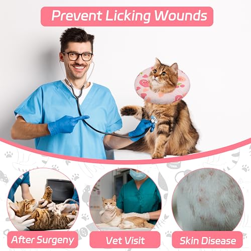 Cat Cone Collar Soft (Pink Heart / Small)