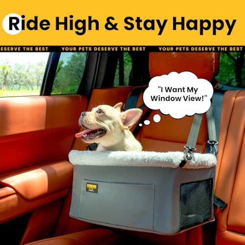 Elevated Pet Car Seat with Cooling Mat (Grey / Dog Car Seat+Cooling Mat)