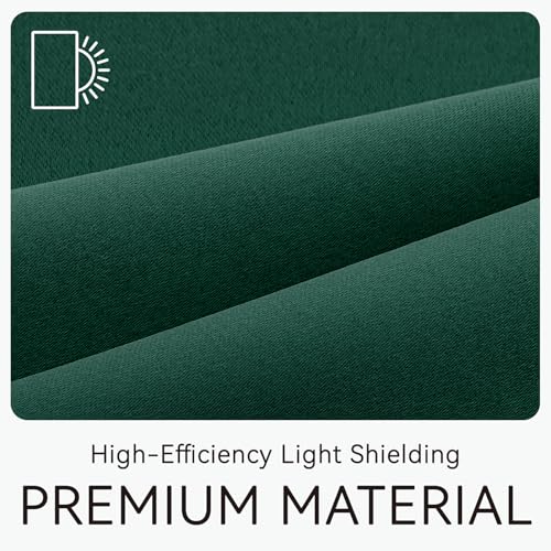 Blackout Curtains Adhesive (Dark Green / 47"W x 79"L (Pack of 1))