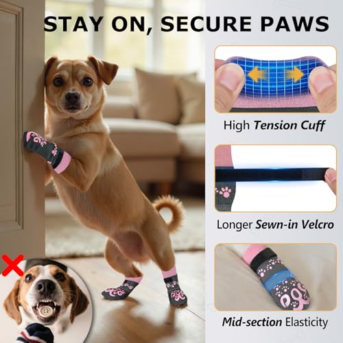 8Pcs Dog Paw Socks (S(Pack of 8))