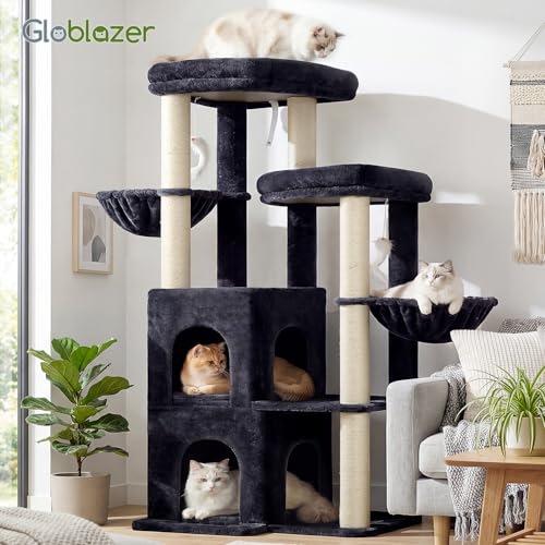 Cat Tree Tower for Indoor Cats Large Adult (Dark Grey / XXL)