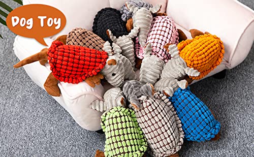 Armadillo Squeaky Puppy Dog Toys for Small Medium Dogs (8 IN / Black)
