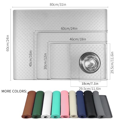 Dog Food Mat Anti (18"L x 12"W / Light Gray)