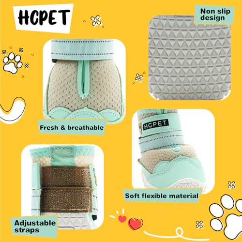 Dog Shoes for Dogs (Green / Width 1.37 in)