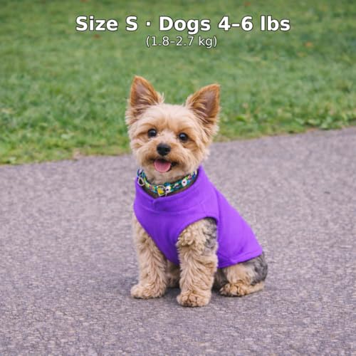 Dog Fleece Vest Sweater with Leash Ring (S (4-6lbs) / Purple)