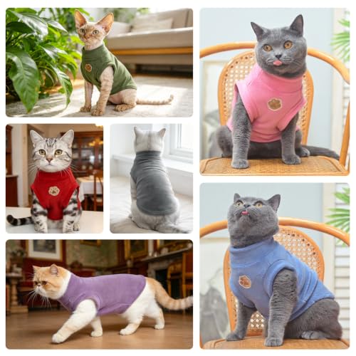Cat Sweater Turtleneck (M (Chest: 17", Neck: 13", Back: 12") / Army Green)