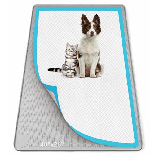 Pee Pad Holder for Dogs 40''x28'' Silicone Puppy Pee Pad Tray (Light Grey)