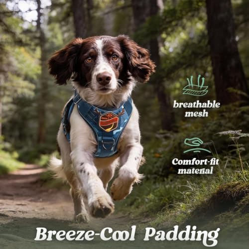 Tactical Dog Harness Medium Sized (M(chest:20.1"-33.9",neck:17.7"-22.3",back:7.5") / Blue Camo)