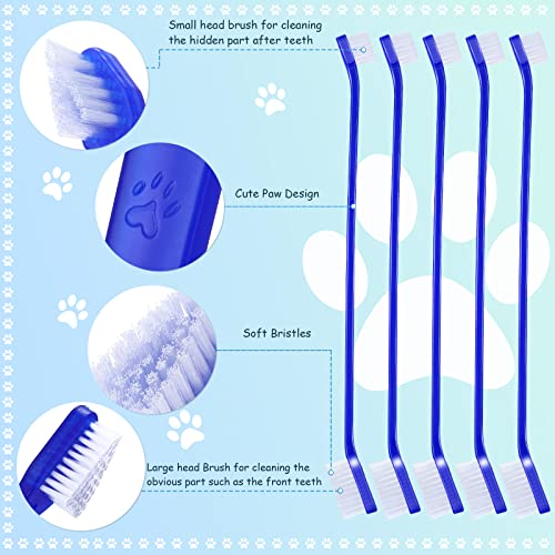 80 Pcs Dog Tooth Brush Dual Headed Pet Toothbrush (Dark Blue)
