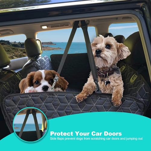 Dog Car Seat Cover for Back Seat (Large-56.5" / Hammock-Black)