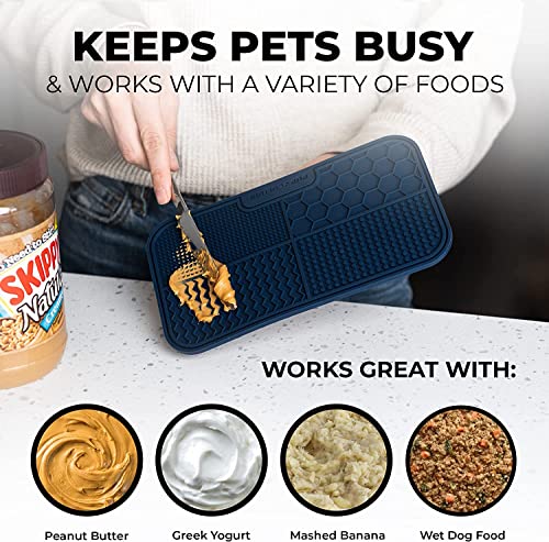Dog Lick Mat for Dogs (2 Pack / Black/Navy)