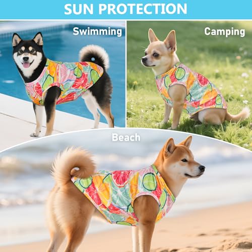 2Pack Dog Shirts for Small Dogs Breathable Mesh Tank Top (Medium (7-13lbs) / 4# 2Pack (Lemon+Pink))