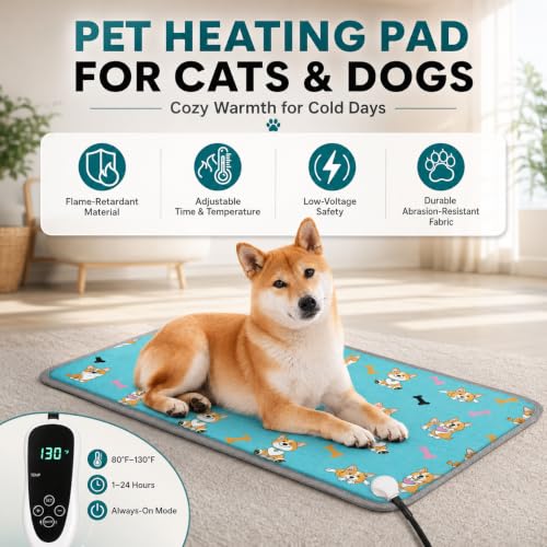 Large Dog Heating Pad 34x21in with Normally Open Function (34.0"L x 21.0"W)