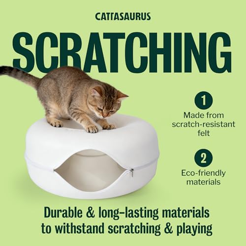 Peekaboo Cat Cave Donut for Multiple & Large Cats up to 30 (White / Large)