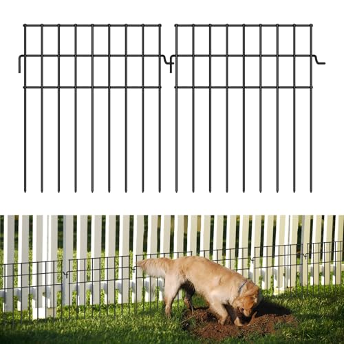 25ft(L) x 13in(H) Animal Barrier Fence,25 Panels 1.16in Gap No Dig Garden Fence for Dogs Rabbits,Rustproof Anti Digging Barrier Garden Edging Border Ground Defense for Outdoor Yard Patio (25 Panels, 25ft(L) x 13in(H))
