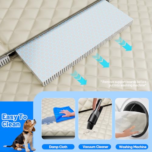 Dog Car Seat Cover for Back Seat (Khaki / L - For Cars/SUV/ Sedans/MPV)