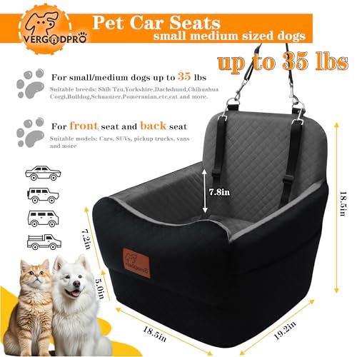 Dog Booster Car Seat for Medium (Black outside Grey inside)