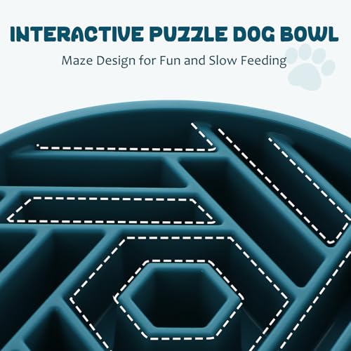 Slow Feeder Dog Bowl (navy blue)