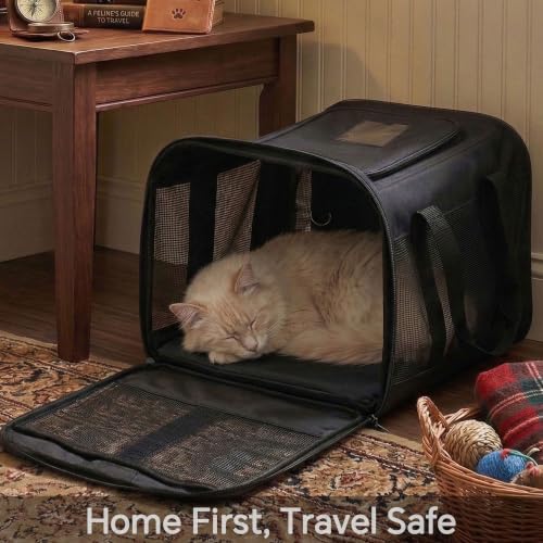 Cat Carrier Soft (Black / 17.0"L x 11.0"W x 11.0"H)