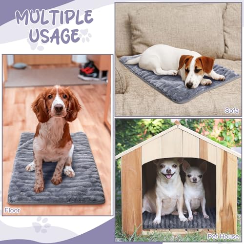 4 Pack Self Warming Cat Bed 24"x18" Self Heating Dog Cat Pad Bulk Crate Mat Extra Warm Thermal Big Pet Pad for Indoor Outdoor Pets Houses with Removable Washable Cover Non Slip (Grey)