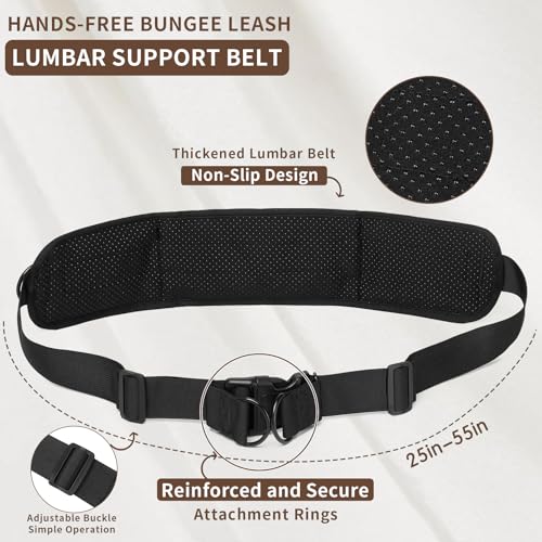 Hands Free Dog Leash for 2 Dogs Up to 250 lb (Black / Two Dogs)