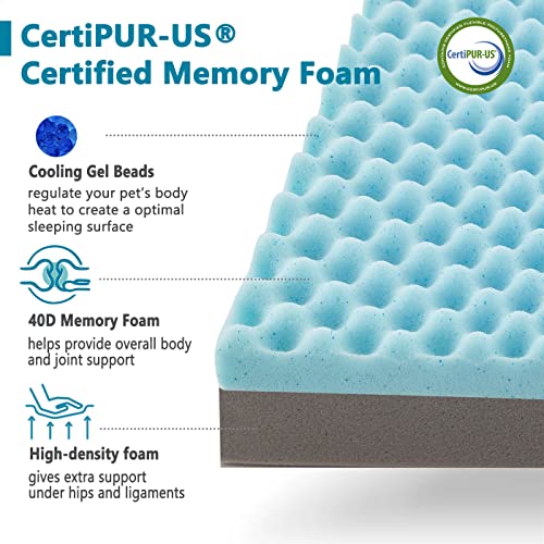 Memory Foam Large Dog Bed (Light Grey / Medium-29"x 18" x 3")