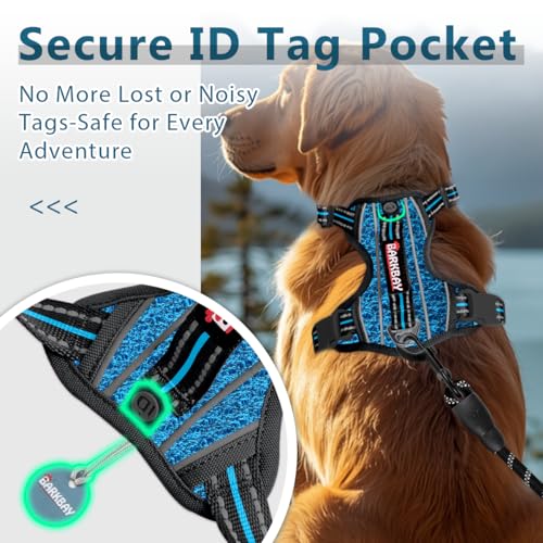 No Pull Dog Harness for Large Dogs (Large(Chest:24.5-32.5") / Blue/Black)