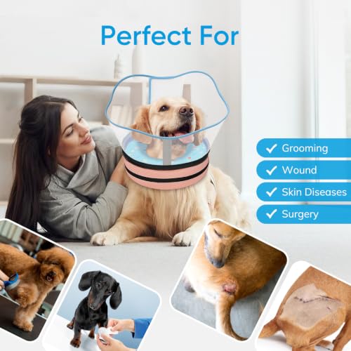Sponge Dog Cone Collar Stop Licking After Surgery (DonutBlue / XXL(Neck 18"-23"))