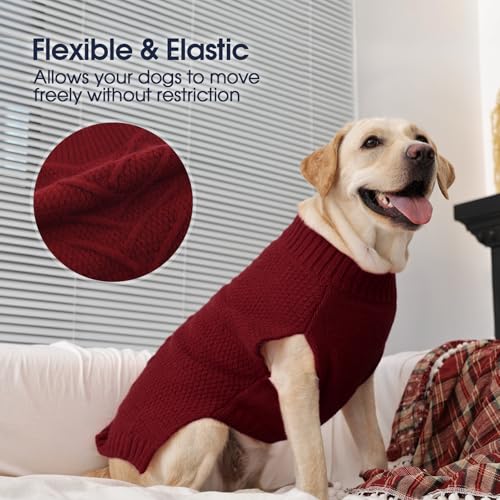 Thermal Knitted Dog Sweaters (Medium(Chest:17.3 in) / Red)