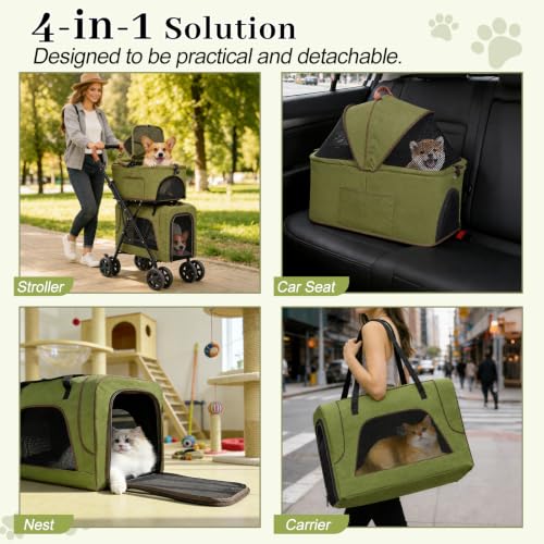 Double Pet Stroller (Green)