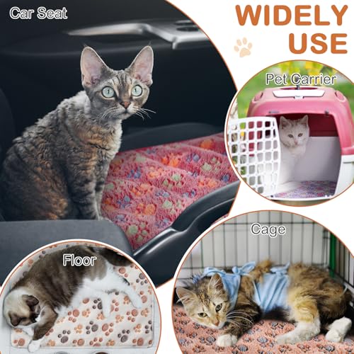 4 Pack Self Heating Cat Bed Cat Self Warming Pad with Removable Cover Extra Warm Thermal Pet Pad Washable Pet Crate Mat Anti Slip Kennel for Indoor Outdoor Pets (16 x 20 Inches)