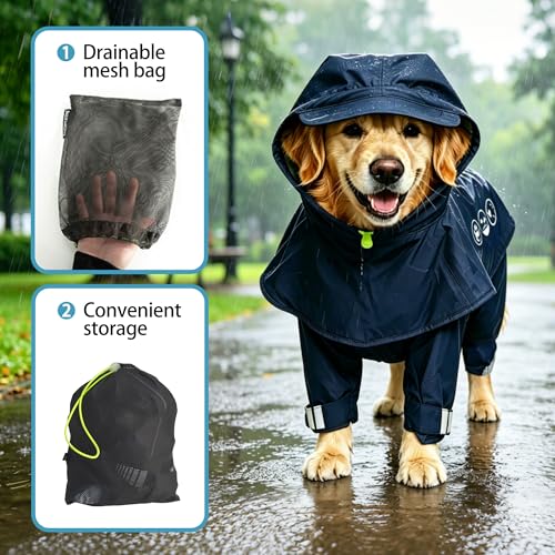 Dog Raincoat Full (Large / Blue)