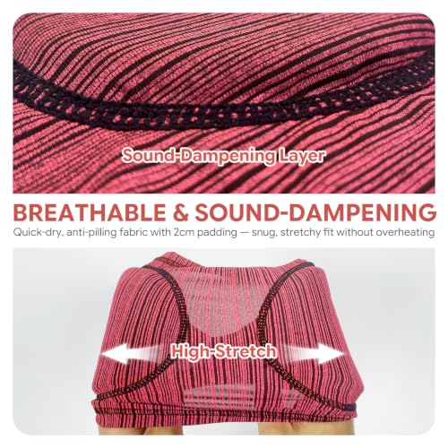 Dog Ear Cover for Noise Cancelling Quiet Calming Ear Wrap for Anxious Dogs No Flap Ear Muffs for Thunder Protection Breathable Ear Protection for Grooming Travel and Daily Wear (rose red / Medium)