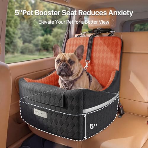 Elevated Dog Car Seat Booster for Small (Brown)