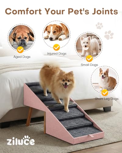 Dog Ramp for Bed & Couch (21.06" H- Pink)